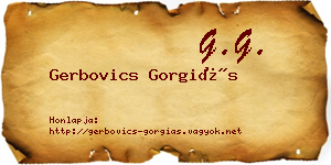 Gerbovics Gorgiás névjegykártya