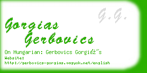 gorgias gerbovics business card